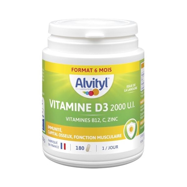 Alvityl Vitamine D3 2000 UI - Vitamines D3, C, ZINC - Dès 18 ans
