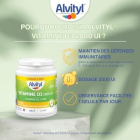 Alvityl Vitamine D3 2000 UI - Vitamines D3, C, ZINC - Dès 18 ans