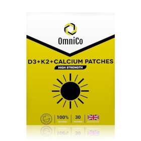 OmniCo Lot de 30 patchs topiques à la vitamine D3, K2 et calcium, 3 cm x 3 cm, résistants à leau, peuvent aider à soutenir l