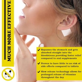 OmniCo Lot de 30 patchs topiques à la vitamine D3, K2 et calcium, 3 cm x 3 cm, résistants à leau, peuvent aider à soutenir l