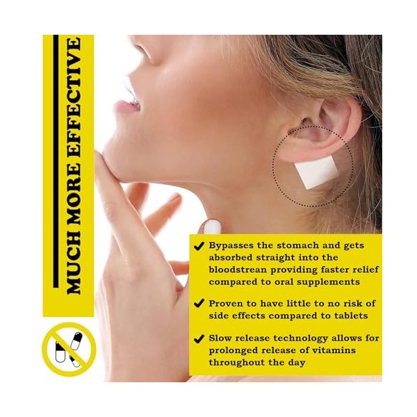 OmniCo Lot de 30 patchs topiques à la vitamine D3, K2 et calcium, 3 cm x 3 cm, résistants à leau, peuvent aider à soutenir l