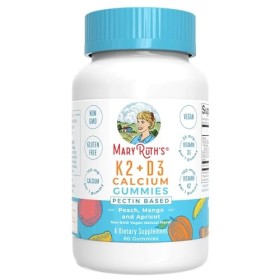 MaryRuth Organics, Vitamin D3+K2 Gummis, Pesca, Mango e Albicocca, 60 Gomme, Senza Gelatina, Vegan, Senza Glutine
