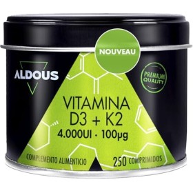 Vitamine D3 et K2 2000 IU - 250 comprimés - Vitamine K2 50mcg - Vitamine D Cholecalciferol - Vitamines pour le système immuni