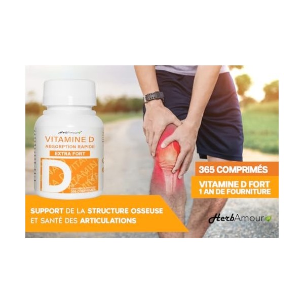VITAMINE D 2.000 UI HAUTE CONCENTRATION À ABSORPTION RAPIDE I 365 Micro-Comprimés Stock Pour 12 Mois | Sans Gluten, Lactose