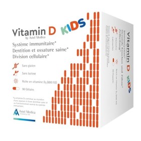 Gellules de vitamine D pour enfants, système immunitaire, dentition et ossature saines, 90 gellules