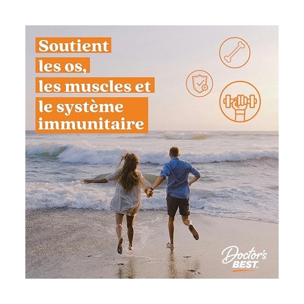 Doctors Best, Vitamin D3 Kids Gummies, 1000 IU, 60 Gommes, Sans Gélatine, Sans Gluten, Sans Soja, Sans OGM