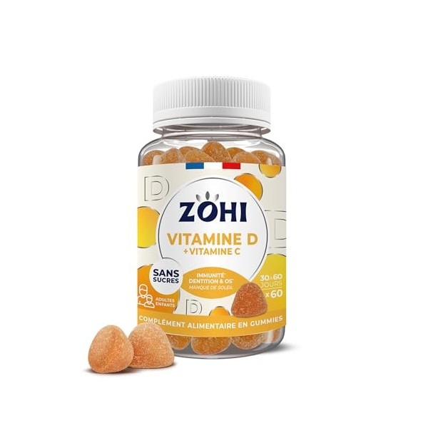 ZOHI-Pilulier VITAMINE D - 60 gommes - fabriqué en France - sans sucres
