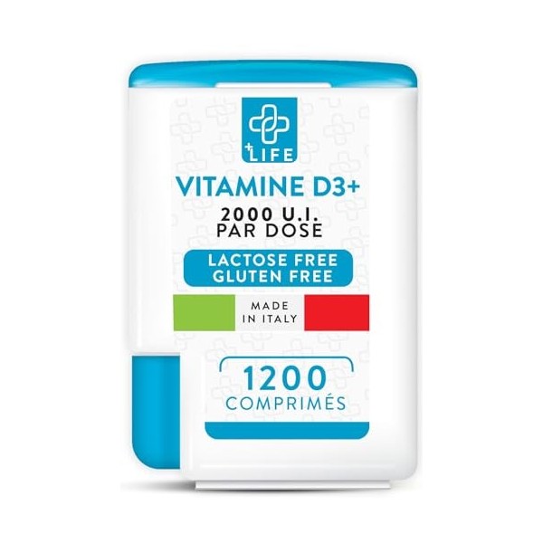 Vitamine D3 2000 UI 1200 Mini Comprimés Piulife® 2 Par Dose Vitamine D, Compléments Alimentaires Vit D3 À Croquer Pour Les Os