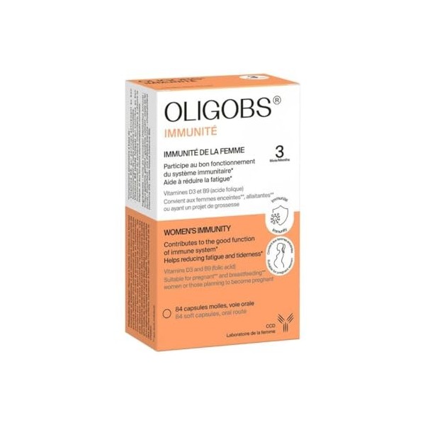 Oligobs Immunité - Fonctionnement immunitaire et fatigue - Complément alimentaire à base de vitamines D3 et vitamines B9 - La
