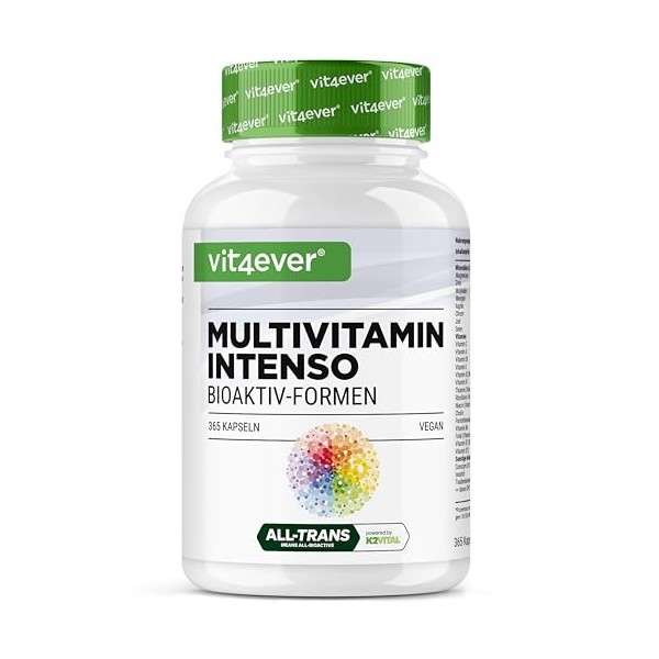 Multivitamines A-Z - 365 gélules hautement dosées avec 26 formes bioactives & matières premières de marque - Vitamines + Miné