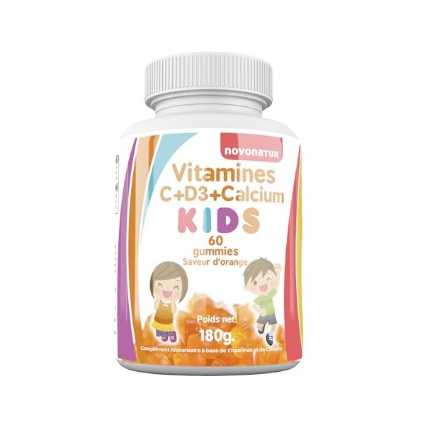 Gummies Vitamines Enfants | Vitamine C + D + Calcium | Renforce Immunité et Croissance | Défenses Naturelles | Sommeil Paisib