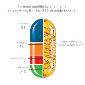Phosphatidylsérine Pure 300mg Aide à réduire le cortisol, améliorer la mémoire et la concentration, gérer le stress Supplémen