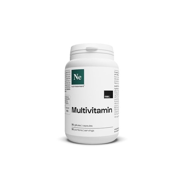 Nutrielement - Multivitamines 13 vitamines - 30 Gélules| Riche en vitamine D, C, E, B3, B5, B6, B1 • Santé et Sport • Renforc