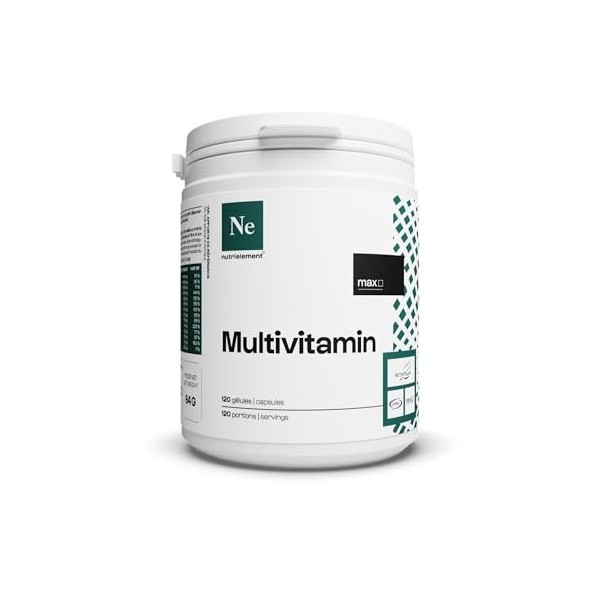 Nutrielement - Multivitamines 13 vitamines - 120 Gélules| Riche en vitamine D, C, E, B3, B5, B6, B1 • Santé et Sport • Renfor