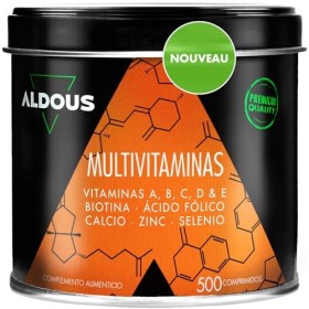 Multivitamines et Minéraux - 500 comprimés - + 1 an - Vitamine C, D, E, A, Vitamines B, Biotine, Acide Folique, Calcium, Zinc