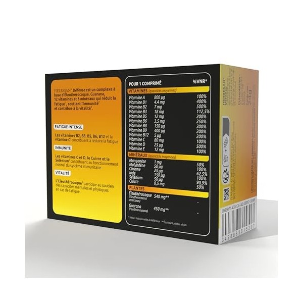 HERBESAN®- COMPLEXE DÉFENSE - 20 actifs - Booster dimmunité - Fabrication française - 30 comprimés à avaler