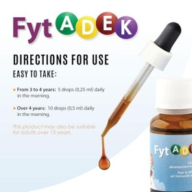 FytADEK - Multivitamines Complètes pour Enfants | Soutien au Développement, Immunité et Santé Osseuse | Vitamines A, D3, E, K