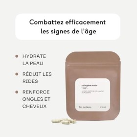 Collagène Marin, Peau Hydratée et Articulations Souples, 90 Gélules, 1000mg, Collagène 500 Daltons breveté et hydrolysé, Form