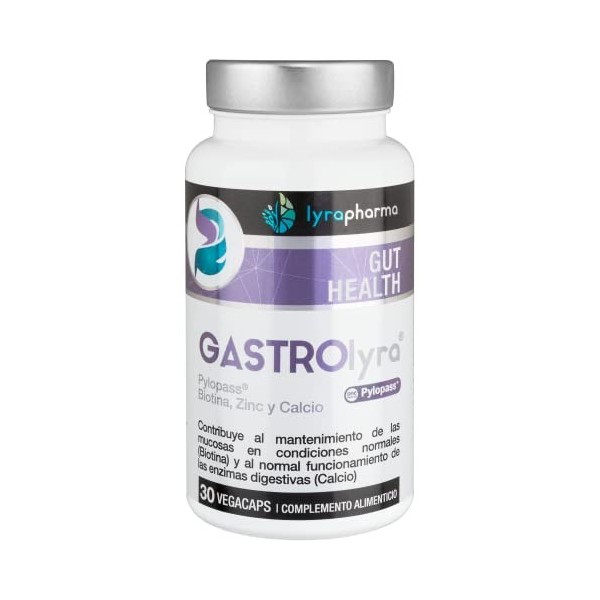 Gastrolyra® à base de Pylopass® avec calcium, zinc et biotine - Complément pour soutenir le bien-être gastro-intestinal - 30 