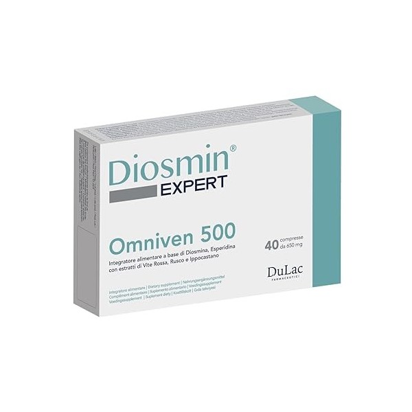 Dulàc - Complément pour Circulation Veineuse et Lymphatique, Jambes Lourdes, Varices et Hémorroïdes Omniven 500 40 Comprimés