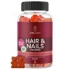 Gommes vitaminées VitaYummy pour Cheveux et Ongles au Goût de Pêche - avec de la vitamine C, de la vitamine D, du Zinc et une