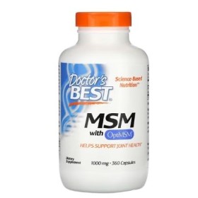 Doctors Best MSM avec OptiMSM, 1000mg - 360 gélules - Soutien pour la Mobilité Articulaire