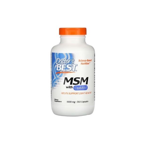 Doctors Best MSM avec OptiMSM, 1000mg - 360 gélules - Soutien pour la Mobilité Articulaire