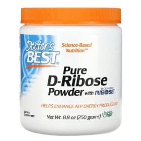 Doctors Best D-Ribose en Poudre - 250g | Énergie Naturelle | Soutien Cardiovasculaire