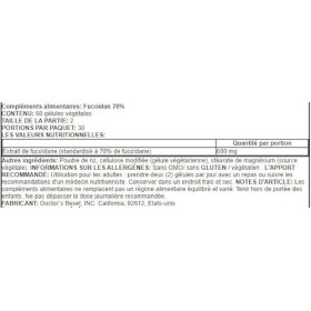Doctors Best Fucoidan 70%, 300mg - 60 Gélules Végétales | Soutien Immunitaire et Antioxydant
