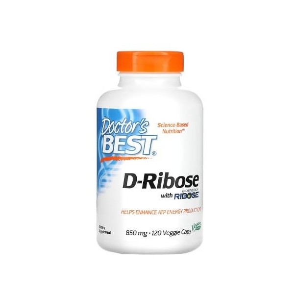 Doctors Best D-Ribose, 850mg - 120 Gélules Végétales | Énergie Naturelle | Soutien Cardiovasculaire