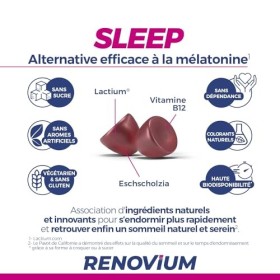 RENOVIUM - Gummies sommeil - 1 gomme par nuits - 30 jours - gomme pour dormir - meilleur sommeil - endormissement plus rapide