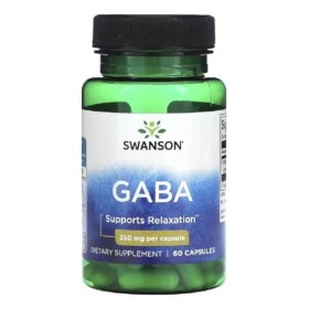 Swanson - GABA Acide Gamma-Aminobutyrique | Relaxation & Réduction du Stress | 250mg par capsule - 60 capsules