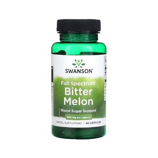 Swanson - Bitter Melon, 500mg | Soutien pour des niveaux de sucre sanguin sains & digestion - 60 capsules