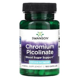 Swanson - Chromium Picolinate 200mcg | Soutien au Métabolisme et Bien-être - 100 Gélules
