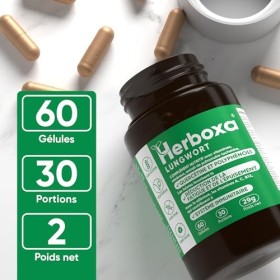 Herboxa multiples capsules pack avec Extrait Pulmonaire Tachetée en poudre 2 pièces - Content de larcade Folique, de la Vi