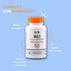 Multivitamines et Minéraux - Calcium, Magnésium, Vitamine B1, B2, B3, B5, B6, B8, B9, B12, Vitamine C, Vitamine E, Zinc, Cuiv