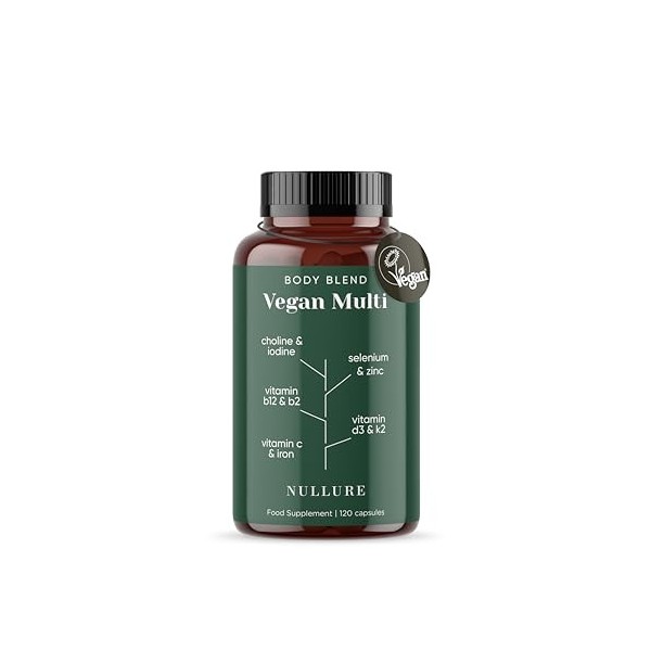 Nullure Multivitamines Vegan Complement Alimentaire | Vitamines Minéraux et Compléments pour les régimes végétaliens et veget