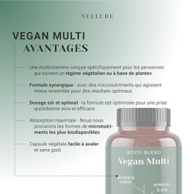 Nullure Multivitamines Vegan Complement Alimentaire | Vitamines Minéraux et Compléments pour les régimes végétaliens et veget