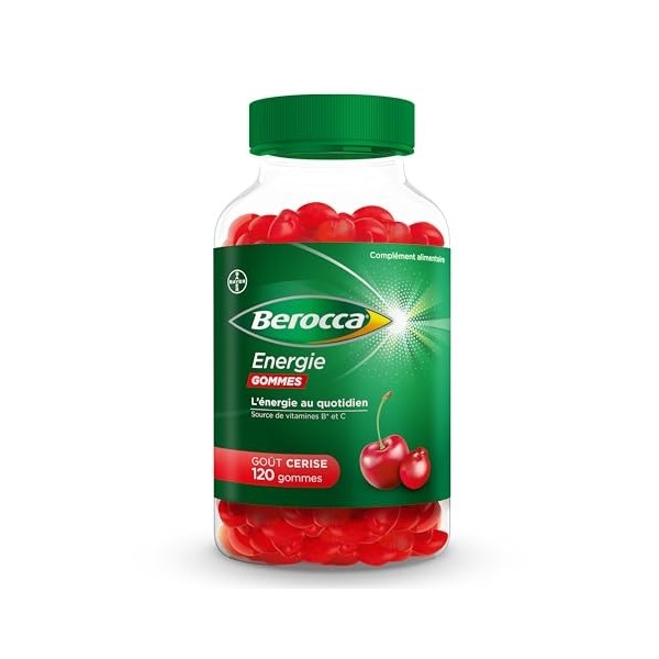 Berocca® Energie gommes - Multivitamines Complément alimentaire - Source de vitamines B* et vitamine C - Réduction de la fati