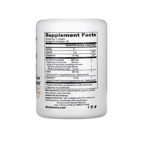 Doctors Best Améliorateurs de la Vision Naturels - 60 Capsules Molles