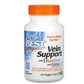 Doctors Best Soutien Veineux avec DiosVein et MenaQ7-60 Gélules Végétales - Santé Vasculaire et Circulatoire Optimal
