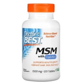 Doctors Best MSM avec OptiMSM Vegan, 1500mg - 120 gélules végétales - Soutien pour la Mobilité Articulaire