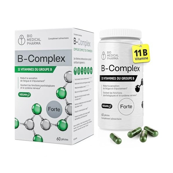 Complexe Vitamines B Hautement Dosé – Tous les 11 Vitamines B – Jusquà 7x Plus Concentré – Avec Extrafolate-S, Choline, Inos