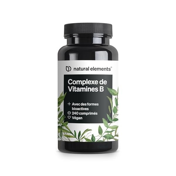 Complexe de Vitamines B – 240 comprimés – avec 8 vitamines B essentielles et cofacteurs – avec formes bioactives – végane, ha