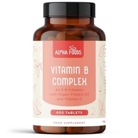 Vitamine B Complex | 400 comprimés végétaliens | Complexe multivitamines avec vitamines B1, B2, B5, B6, B12, B7 biotine, B9 a