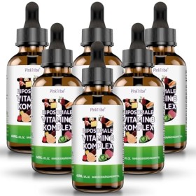 Vitamine B Complex - Complexe de Vitamine B Liposomale de 60 ML pour Soutenir le Système Immunitaire et Nerveux - Pack de 6