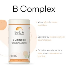 BE-LIFE | B Complex | Complément alimentaire | Régulation du stress | Maintien de la peau en bon état | Synergie de vitamines