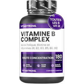 Vitamine B Complex haute dose-180 comprimés de vitamines du groupe B avec de la biotine, B1,B2 B3,B5, vitamine B6, vitamine B