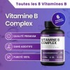 Vitamine B Complex haute dose-180 comprimés de vitamines du groupe B avec de la biotine, B1,B2 B3,B5, vitamine B6, vitamine B