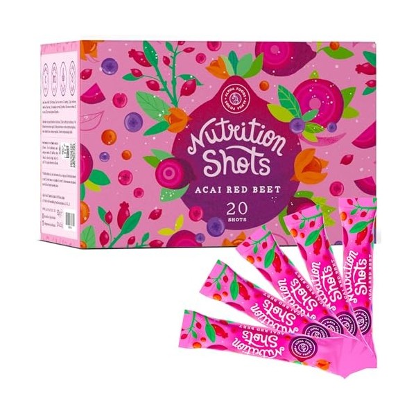 Nutrition Shot - Betterave et Açaï avec Vitamine B12 et Vitamine C, Booster du Système Immunitaire - Soutien Immunitaire Amic